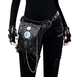 Bolsa de ombro / perna / cintura - steampunk - gótica - estilo retrô - couro