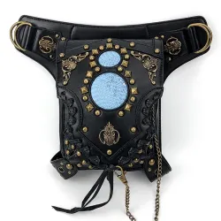 Skulder / ben / taljetaske - steampunk - gotisk - retro stil - læder