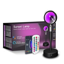 Lampe coucher de soleil arc-en-ciel - projecteur de lumière colorée - LED - Bluetooth - WiFi