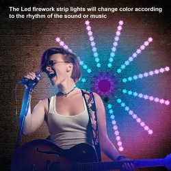 Fyrverkeri - LED-stripe - Bluetooth - WiFi - LED - appkontroll - musikk / lydsynkronisering