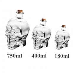 Kristallhuvudskalle - karaff för vodka och vin - 180ml - 400ml - 750ml