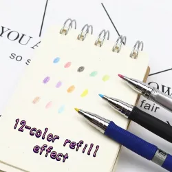 Mekanisk trekantet blyant - spidser - 12 farver refills / stylus