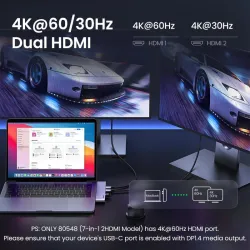 UGREEN - USB C HUB dual type-C til multi USB 3.0 4K HDMI - adapter Thunderbolt 3 - for MacBook Pro Air