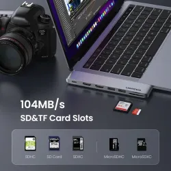 UGREEN - USB C HUB dual type-C til multi USB 3.0 4K HDMI - adapter Thunderbolt 3 - for MacBook Pro Air