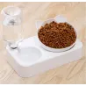 Gamelle double - distributeur d'eau automatique - pour chiens / chats