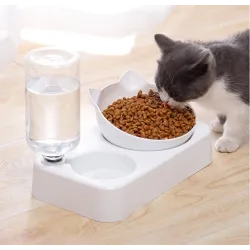 Double feeding bowl - automatic water dispenser - for dogs / catsCare