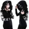 Hoodies & JerséisSudadera con capucha negra - con cremallera - estilo punk