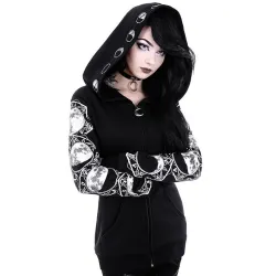 Hoodies & JerséisSudadera con capucha negra - con cremallera - estilo punk