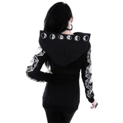 Hoodies & JerséisSudadera con capucha negra - con cremallera - estilo punk