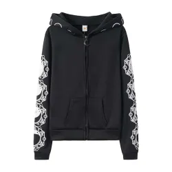 Hoodies & JerséisSudadera con capucha negra - con cremallera - estilo punk