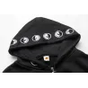 Hoodies & JerséisSudadera con capucha negra - con cremallera - estilo punk