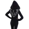 Hoodies & JerséisSudadera Halloween negra - con cremallera - estampado estilo Gothic blanco