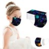 Máscara protetora facial / bucal - descartável - 3 camadas - estrelas coloridas impressas - para crianças - 50 peças