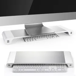 Skjerm / datamaskinstativ i aluminium - med 4 USB-porter