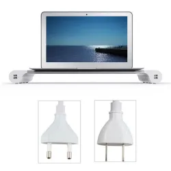 Aluminiumsskærm / computerstativ - med 4 USB-porte