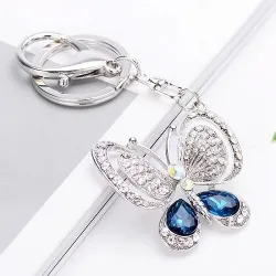 chaveiro de borboleta de cristal