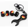 Car wheel valves - metal caps - with wrench - keychain - Germany flag logo - 4 piecesValve caps