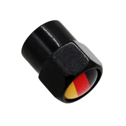 Valves de roue de voiture - bouchons en métal - drapeau allemand - 4 pièces