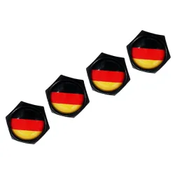 Valves de roue de voiture - bouchons en métal - drapeau allemand - 4 pièces