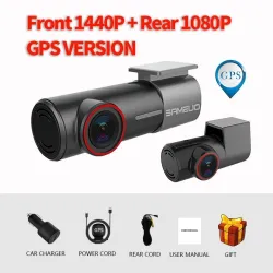 SAMEUO U700 - dash cam - front / rear camera - video recorder - QHD 1944P - DVR - WiFiDash cams