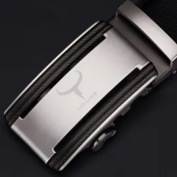 Elegant herrebelte - automatisk metallspenne - ekte skinn