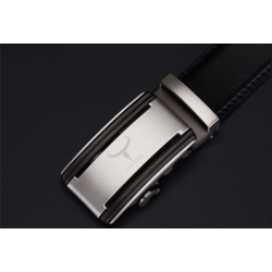 Elegant men's belt - automatic metal buckle - genuine leatherBelts
