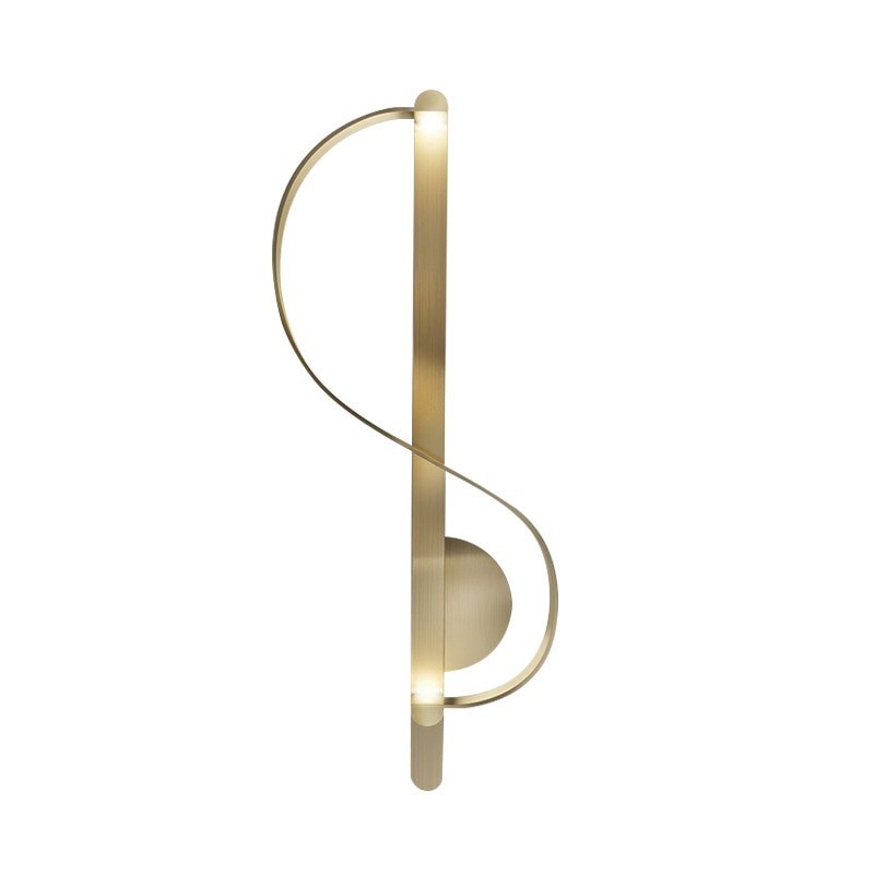 Nowoczesna złota lampa ścienna - w kształcie litery SKinkiety