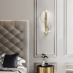 Modern wall gold lamp - S-shapedWall lights
