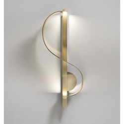 Lâmpada de parede moderna em ouro - em forma de S