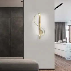 Modern wall gold lamp - S-shapedWall lights