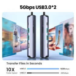 USB-C till HDMI - RJ45 - USB 3.0 - PD - HUB - multifunktionsadapter