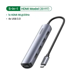 USB-C till HDMI - RJ45 - USB 3.0 - PD - HUB - multifunktionsadapter
