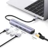 USB-C na HDMI - RJ45 - USB 3.0 - PD - HUB - przejściówka wielofunkcyjnaHuby