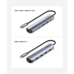 USB-C naar HDMI - RJ45 - USB 3.0 - PD - HUB - multifunctionele adapterHubs