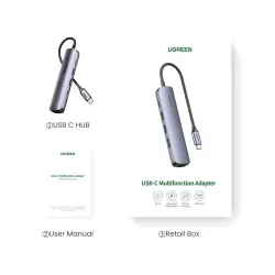 USB-C till HDMI - RJ45 - USB 3.0 - PD - HUB - multifunktionsadapter