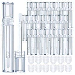 Recipientes de brilho labial transparentes vazios - com bastão de esponja labial - 5ml - 20 peças