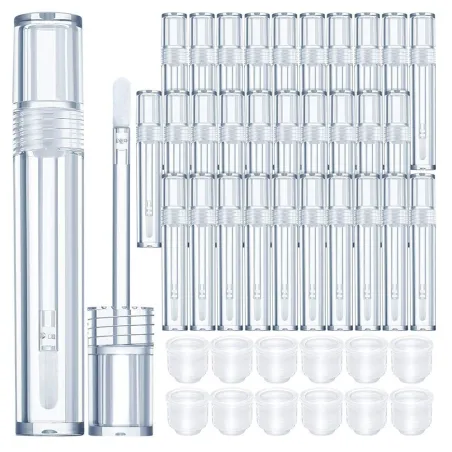 Contenants de brillant à lèvres transparents vides - avec bâton éponge à lèvres - 5 ml - 20 pièces