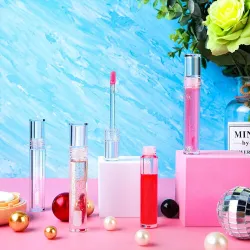 Tomma transparenta läppglansbehållare - med läppsvampsticka - 5ml - 20 stycken