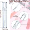 Tomme gennemsigtige lipglossbeholdere - med læbesvampestift - 5ml - 20 stk.