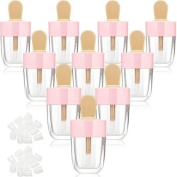 Recipientes de brilho labial transparentes vazios - forma de sorvete - 8 ml - 20 peças