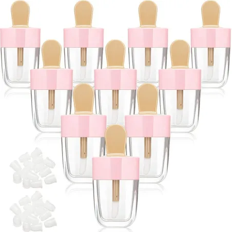 Tomma transparenta läppglansbehållare - glassform - 8 ml - 20 stycken