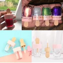 Tomma transparenta läppglansbehållare - glassform - 8 ml - 20 stycken