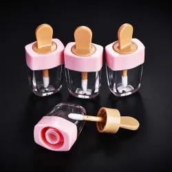 Tomma transparenta läppglansbehållare - glassform - 8 ml - 20 stycken