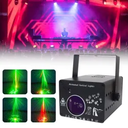 Färgglatt scenlaserljus - mönsterprojektor - med fjärrkontroll - RG DMX