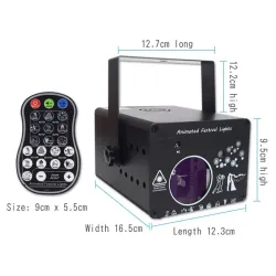Lumière laser de scène colorée - projecteur de motifs - avec télécommande - RG DMX