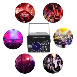 Lumière laser de scène colorée - projecteur de motifs - avec télécommande - RG DMX
