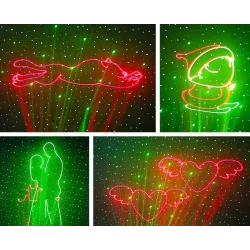 Färgglatt scenlaserljus - mönsterprojektor - med fjärrkontroll - RG DMX