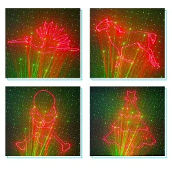 Lumière laser de scène colorée - projecteur de motifs - avec télécommande - RG DMX