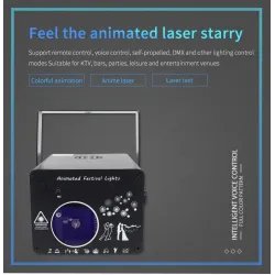 Färgglatt scenlaserljus - mönsterprojektor - med fjärrkontroll - RG DMX