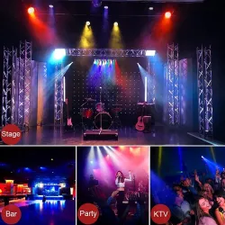 Lavalaservalo - projektori - ääni aktivoitu - kaukosäädin - RGB - 78 LED - DMX